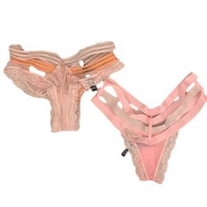 Victoria's Secret “Very Sexy” Cheeky Strappy Panty Satin  Bundle, NWOT, Small